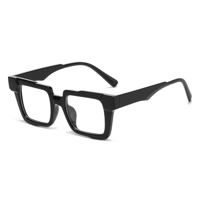 Light-sensitive Color-changing Mirror Retro Square Frame Myopia Glasses 6132 Personalized Color-blocking Flat-light