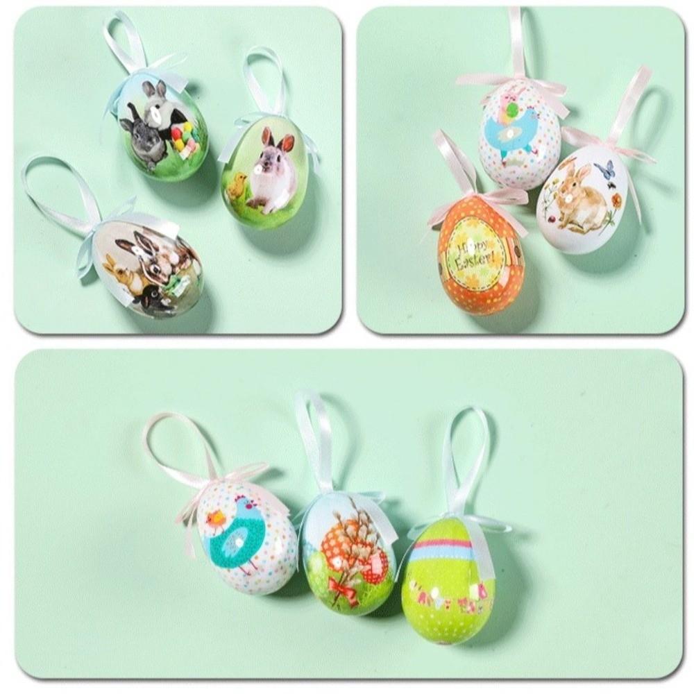Painted Easter Eggs Pendant DIY Craft Hanging Easter Egg Foam Easter Eggs  Easter Party