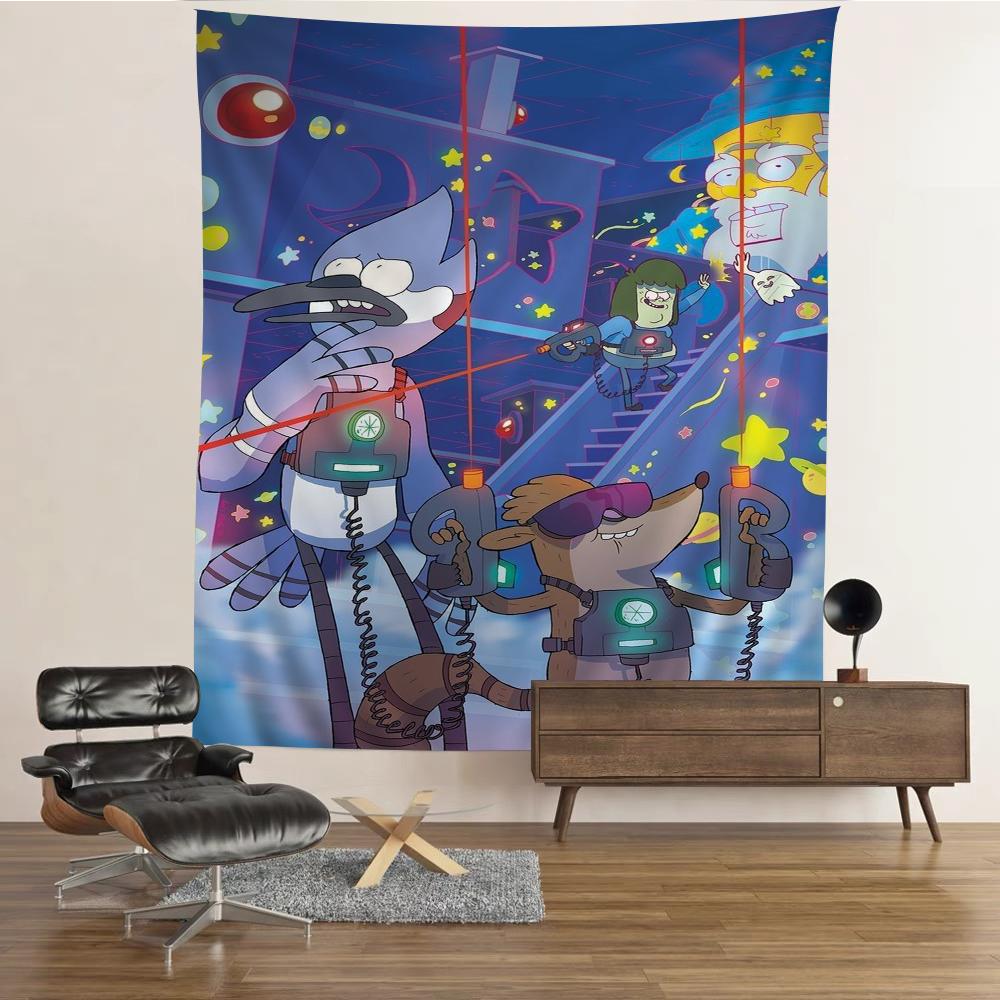 RRegular Cartoon Show Printed Large Wall Tapestry Hanging Tarot Hippie Wall Rugs Dorm Home Decor