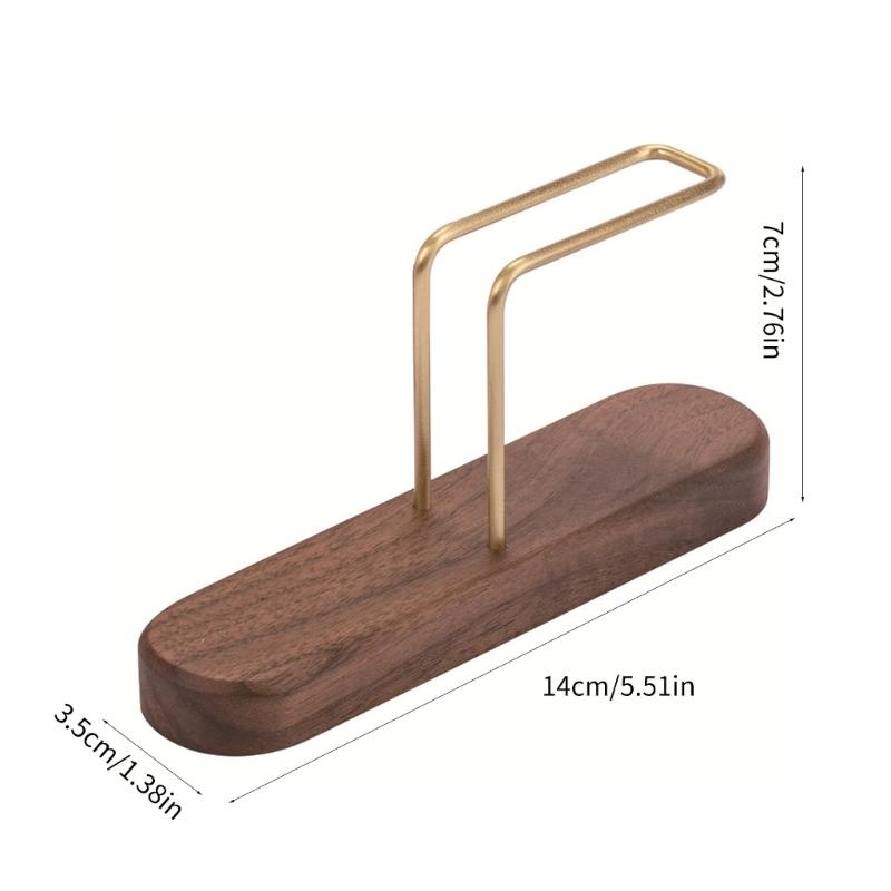 Wooden Filter Paper Rack Fan Shape Filtering Papers Holder Coffee Ornament Storage Box Walnut Desktop Decoration