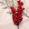 24PCS Festive red artificial fruit branches for Christmas tree decoration, DIY crafts, weddings and home decoration