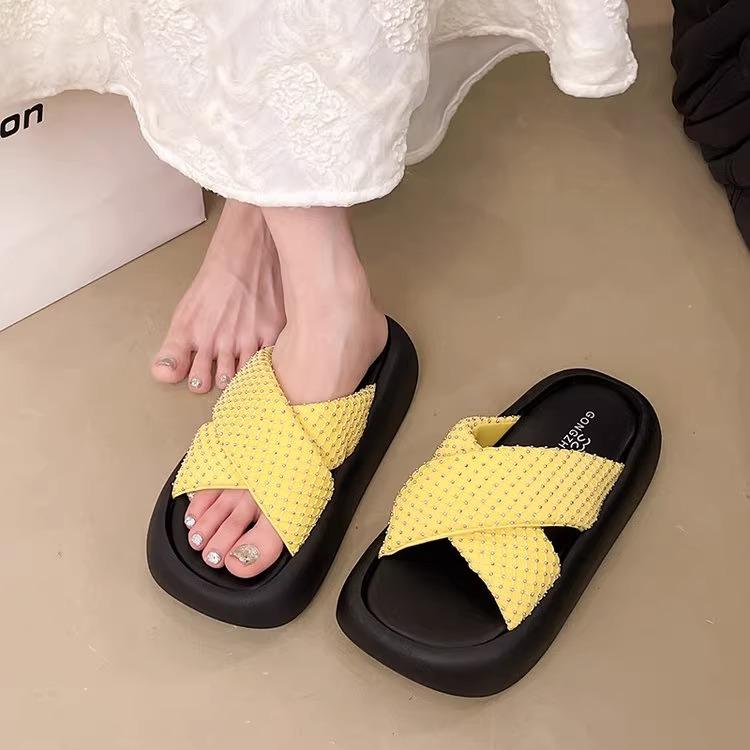 With skirt beach slippers simple cool slippers women's summer fashion versatile cross slippers