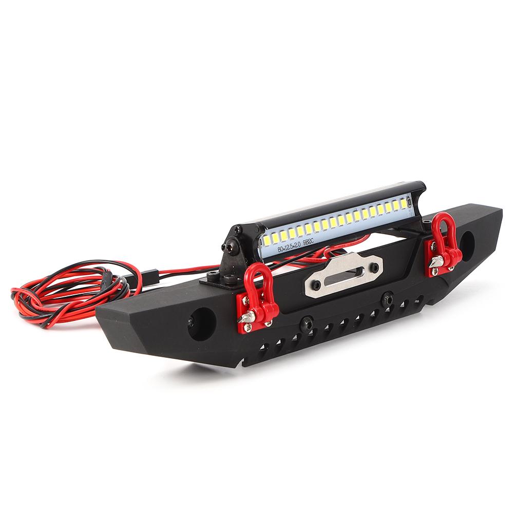 Anticollision Front Bumper with Spolights RC Car Parts Fit for TRX4 Axial SCX10 90046 1 10 RC Crawler Car