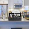 Rustic Wood Paper Plate Dispenser Caddy Organizer Countertop Utensil Holder