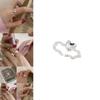 Elegant Korean Heart Shaped Copper Ring For Women With Adjustable Size For Fashionable Style