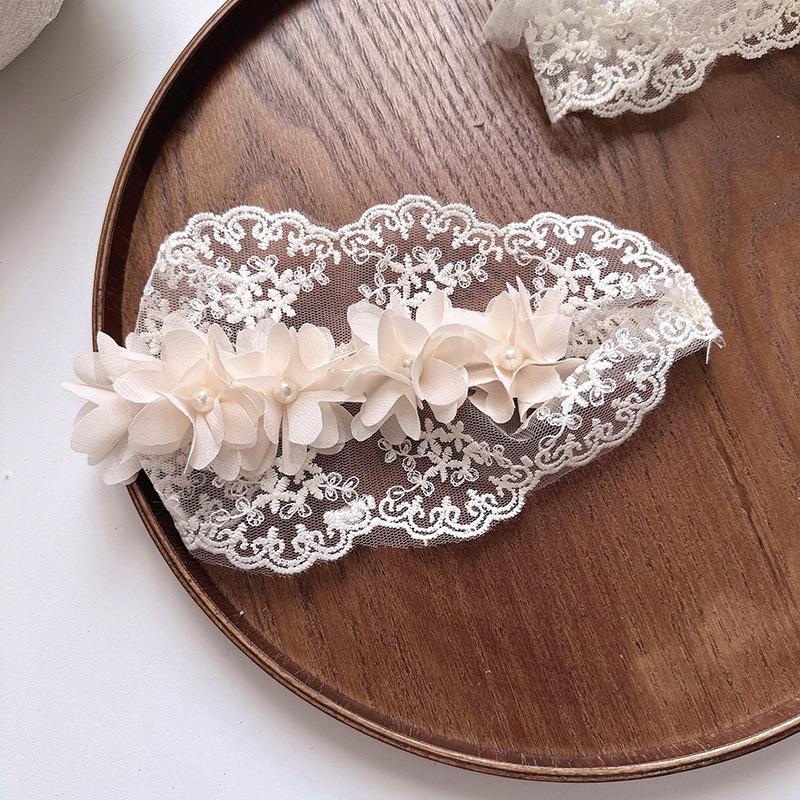 1 Piece Newborn Frence Style Lace Girl Headband Retro Mesh Gauze Embroidery Floral Infant Baby Headwear Photographyr Props