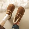 Women's Thick Soled Snow Boots Autumn Winter Plush Boken Shoes Retro Height Increasing Warm Anti Slip Cotton Shoes Loafers
