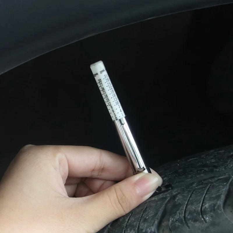 0-25mm Handheld Car Tire Depth Thread Gauge Meter Measurer Auto Wheel Diagnostic Tool Color Indicator