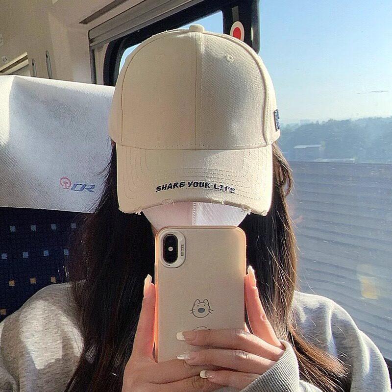 American baseball cap female face small cap men's trendy brand retro hat enlarged and deepened hard top wide brim