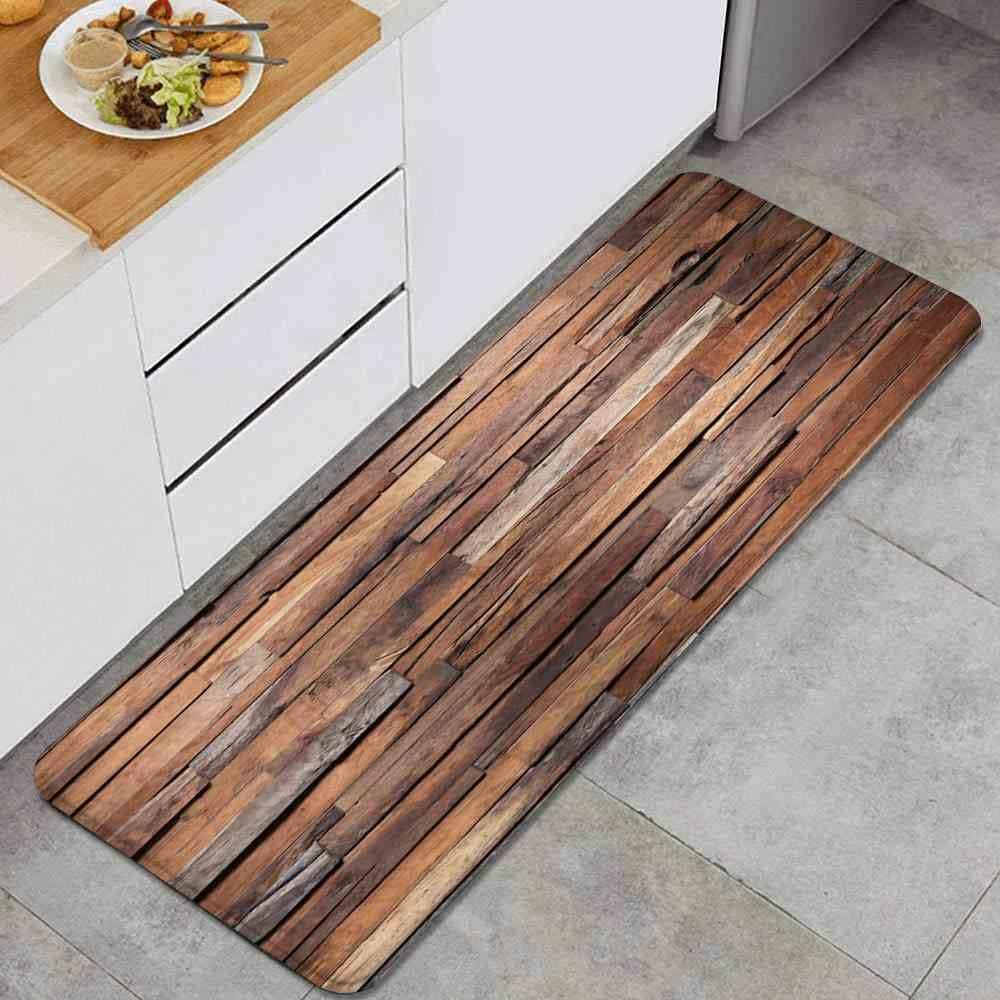 Wood Splicing Kitchen Carpet Laundry Bathroom Non-Slip Mat Living Room Entryway Floor Mat Home Decor Long Carpet