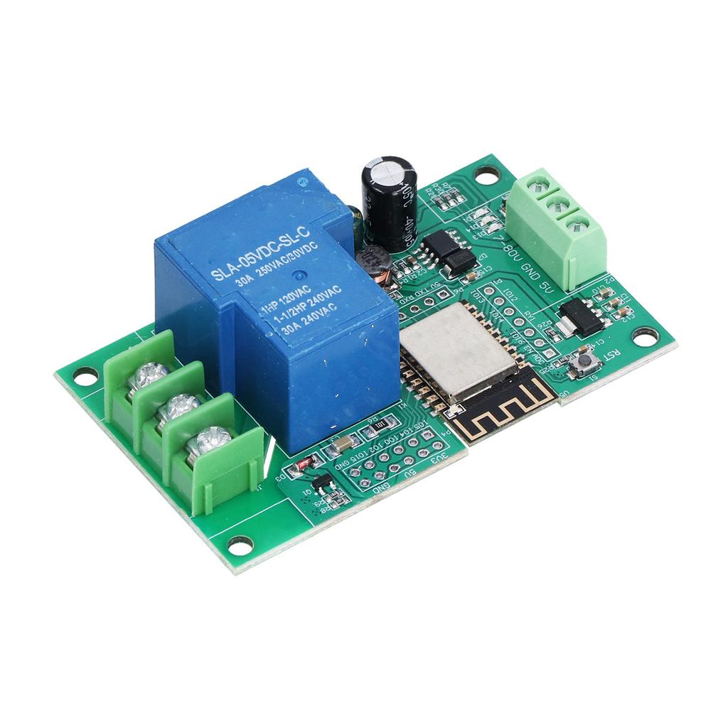 30A Relay Module 1 Channel WIFI Control Development Board with Pin Headers Sockets ESP‑12F