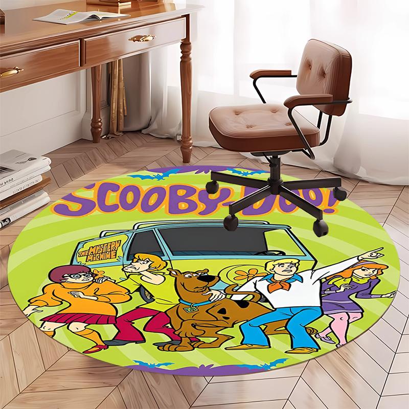 Scooby-Doo Printed Round Rug Carpet Chair Rug Area Rug Entryway Doormats,for Office Chair Living Room Bedroom Kitchen Room.