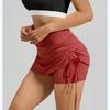 New Summer Wrinkled Sports Skirt Female Anti Exposure High Waisted Running Fake Two Piece Short Yoga Shorts for Women