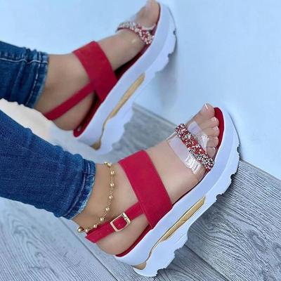 Fashion Women Sandals Summer Bling Heels Sandals Luxury Wedges Shoes For Women Summer Platform Sandalias Mujer 2024 New Shoes On Heel