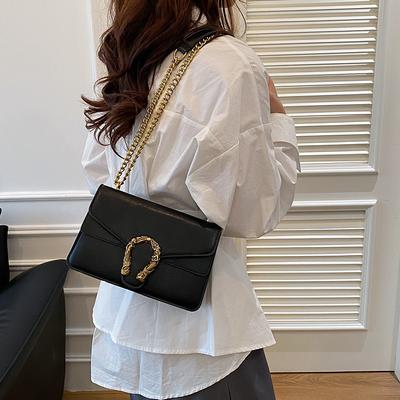 Bag Women's New Trendy Fashion Versatile Small Square Bag Women's Shoulder Messenger Bag Chain Bacchus Bag
