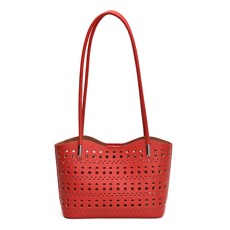 High-value messenger bag women's versatile large-capacity commuter tote bag women's niche design hollow simple shoulder bag
