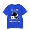 Go Away I’m Introverting Graphic T- Shirts Funny Cat Gamer Gaming Tshirts Tops Fashion Harajuku Tees Women Men Oversized T-shirt