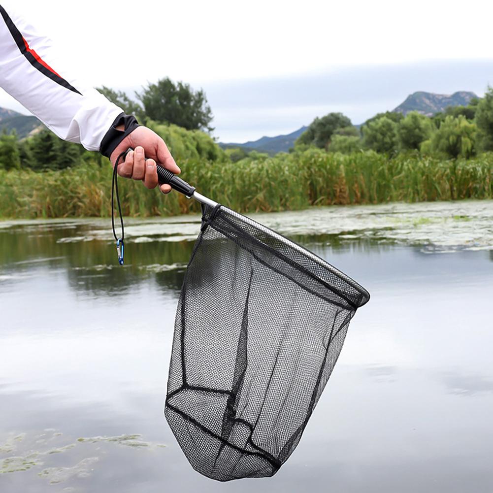 50cm Trout Fishing Landing Net Frame Nylon Mesh Fly Trap for Fishing Aluminum Alloy Pole Handle Outdoor Carp Fishing Equipment