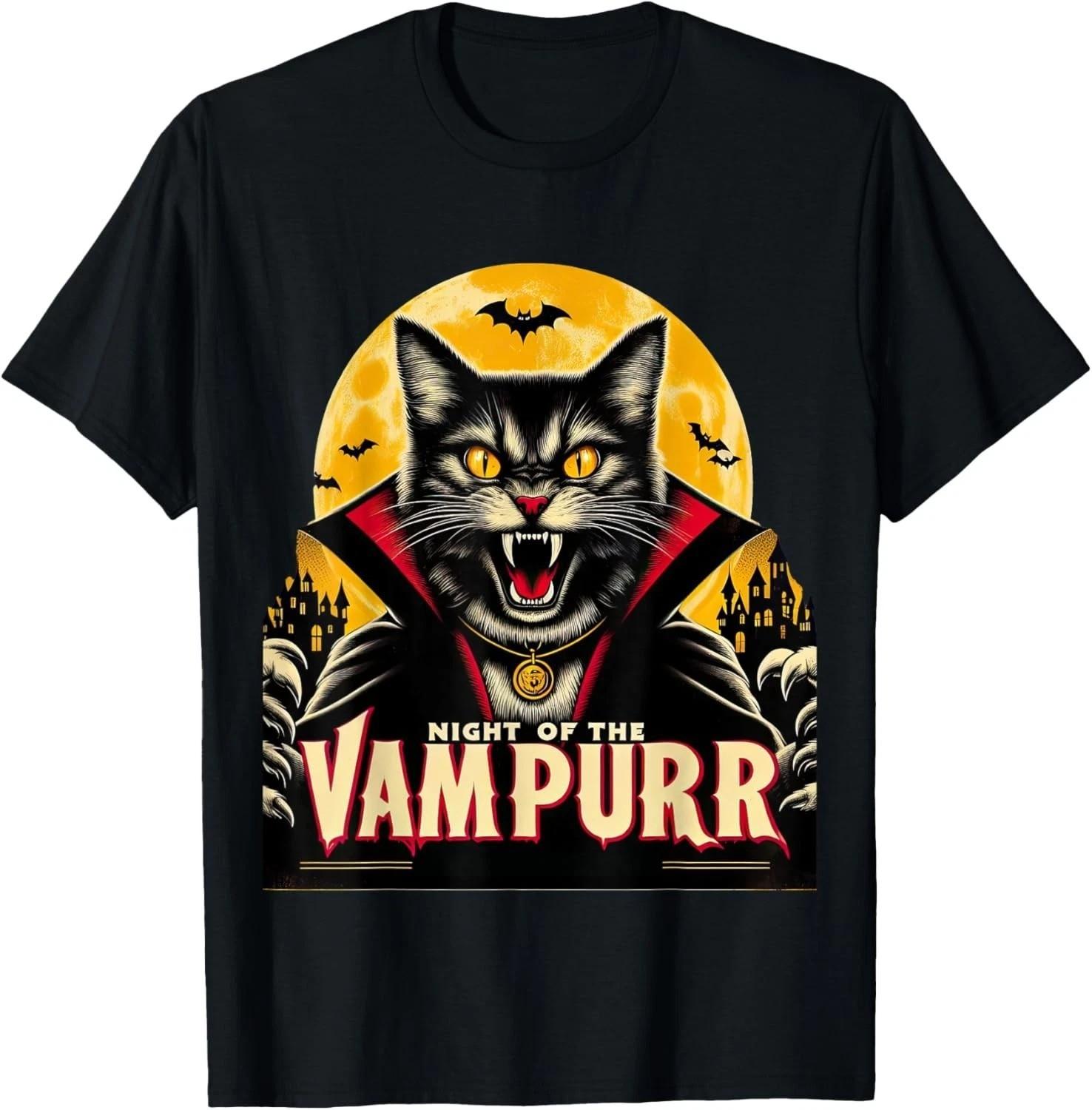 Black Cat Halloween Party Cat Lovers Scary T-Shirt S