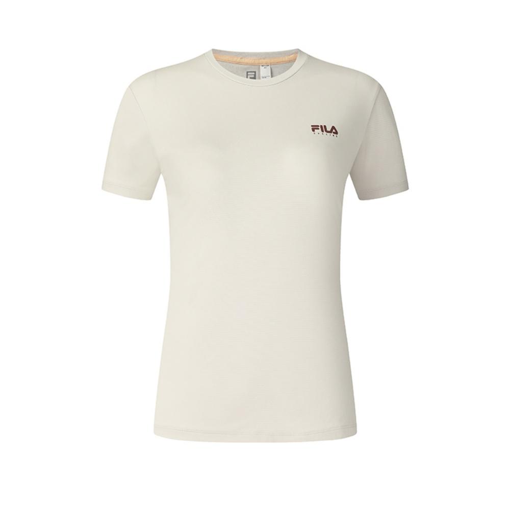 Fila Cycling Classic Logo Design Fashion Short Sleeve T-Shirt Women T-Shirts Light-Khaki A11W528108F-LK