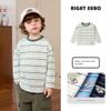 Right European Style Boys' T-Shirt Casual Striped Long-Sleeve Basic Versatile Autumn New Children's Clothing Baby Top Autumn