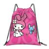 Custom M-Melodies Drawstring Bags Men Women Lightweight Rabbit Anime Sports Gym Storage Backpack