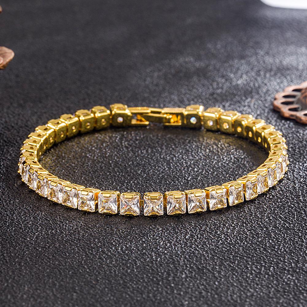 Unisex Hip-Hop 4mm Zircon Tennis Bracelet - European & American Trend