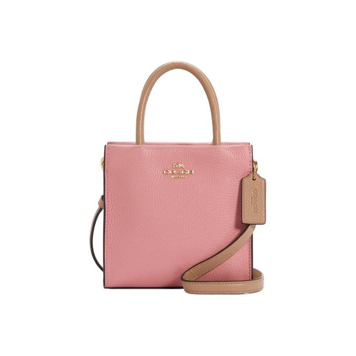 

Coach Cally 17 Color Block Magnetic Closure Leather Tote Bag Women tote 5691-IMTAP Basic Set (Bag+Dust Bag)