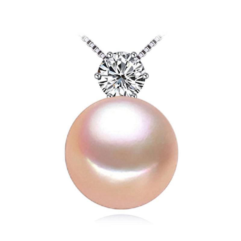 LSOOYH Fashion Natural Freshwater Pearl Pendant Necklace For Women Pearl Jewelry Cubic Zirconia CZ Necklace
