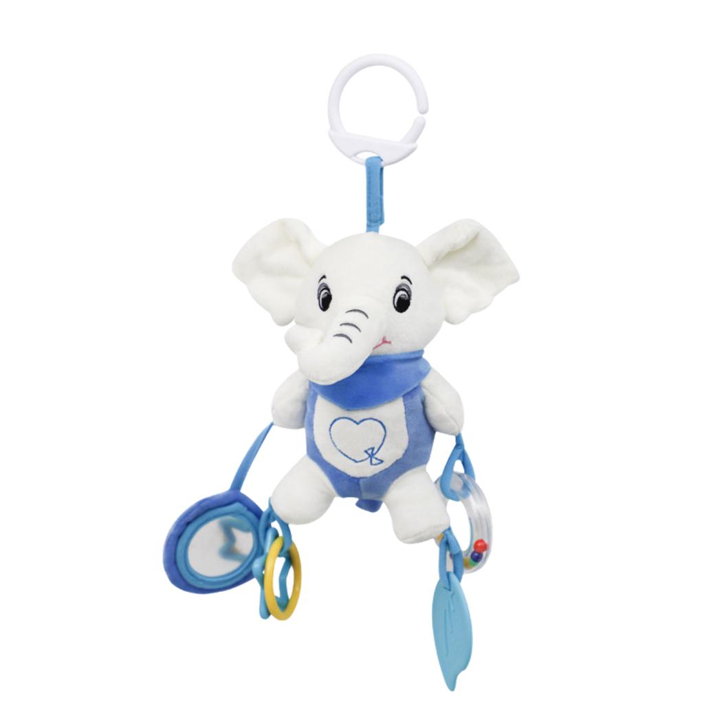 Soft Stuffed Animal Baby Rattles Hand Grip Shaker Toy with Crinkle Squeaky Sensory Features Travel Accessory for Toddlers