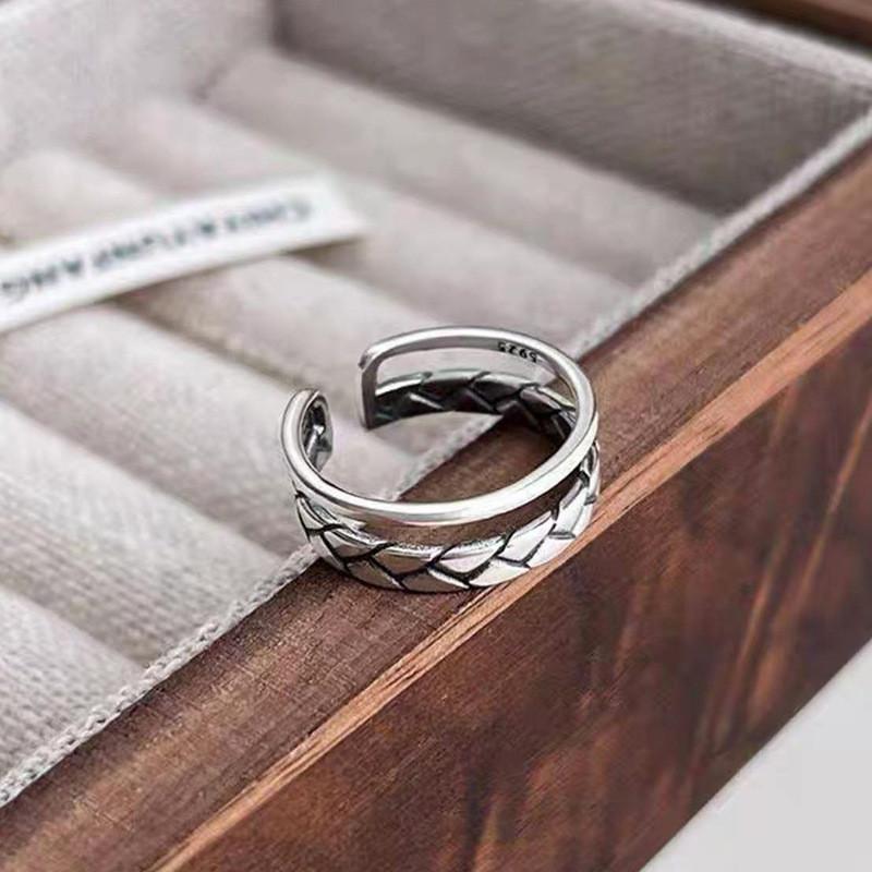 Chic Minimalist Women's Copper Ring Vintage Style Adjustable Open Design For Finger