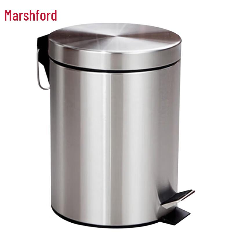 Mashifu Stainless Steel Foot Pedal Round Trash Can