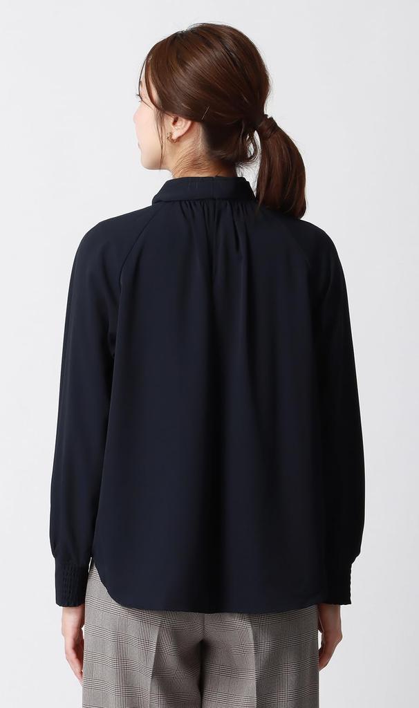 High-neck Bowtie Blouse [2-way] [long Sleeves]