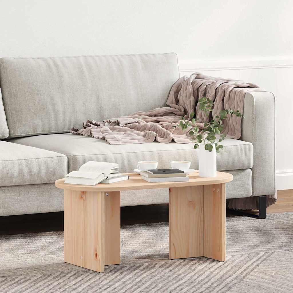 Natural Coffee Table 80 x 39.5 x 35 cm Solid Pine Wood