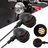Retro Grid Motorcycle Turn Signal Light LED Brake Light Metal Shell Blinker Flashers Easy Installation for Motorbikes