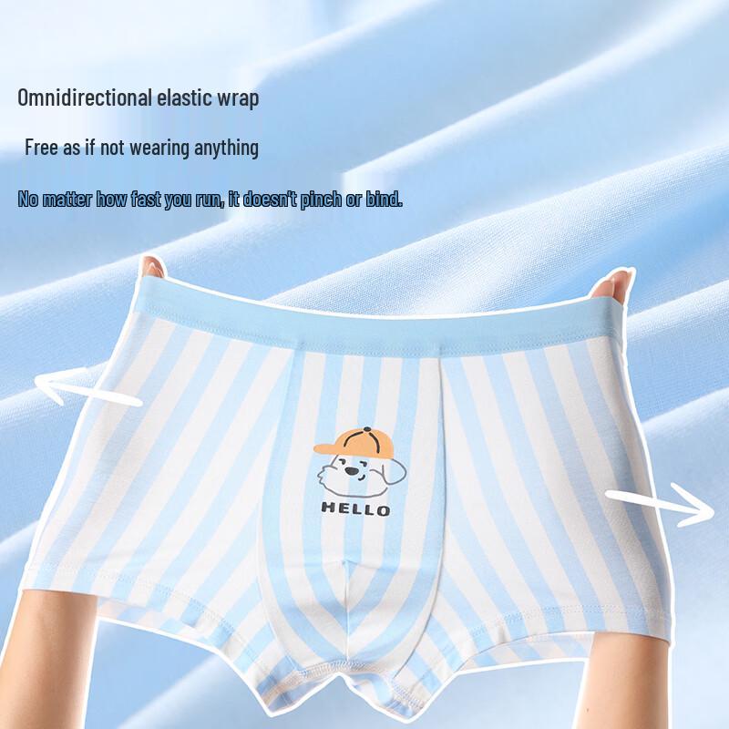 Boys' Antibacterial Silk Crotch Cartoon Boxer Briefs 3-Pack