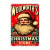 Vintage Santa Claus Metal Tin Sign, Christmas Wall Art Decor, Holiday Party Supplies, Home Room Decoration, 2D Iron Painting