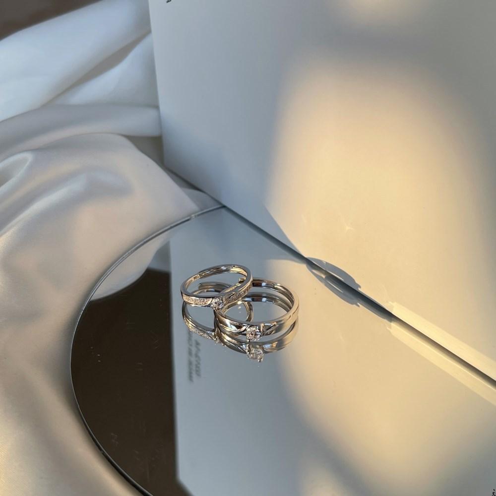 Tancise Classic 925 Sterling Silver Zircon Lovers Ring Ladies Jewelry Wedding Promise Party Gift