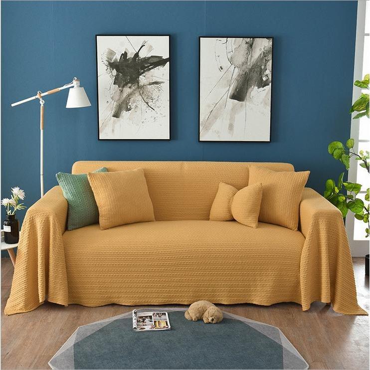 Solid Sofa Cover for Living Room Green Yellow Pink Blue Sofa Towel Luxury Blanket Couch Cover Sofas Covers Universal