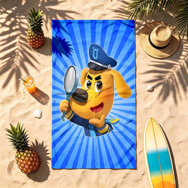Labrador Sheriff (1) Theme Beach Towel Sand Resistant Soft And Comfortable Suitable For The Pool Camping Yoga And Diving A Travel