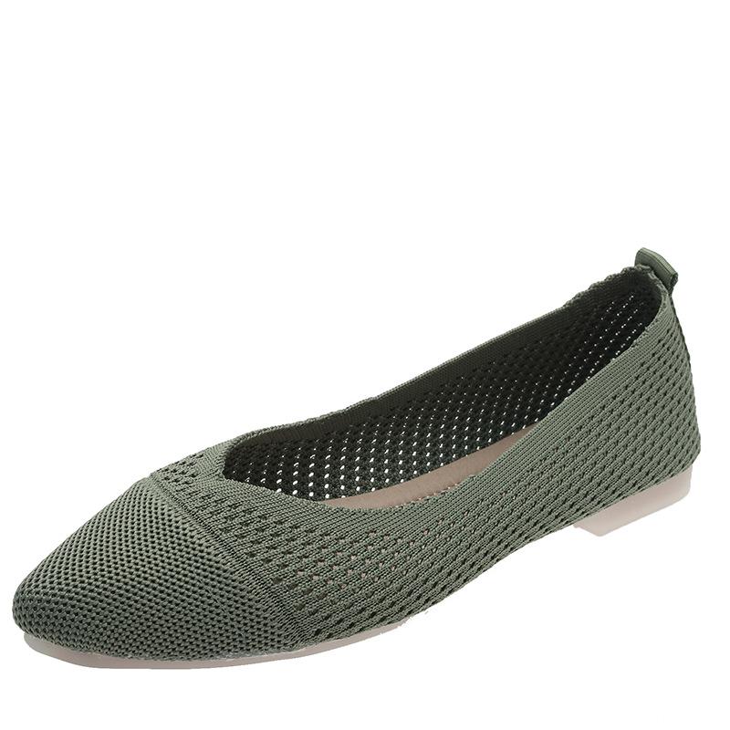 Women s Casual Breathable Solid Color Pointed Toe Low Heel Flats 39