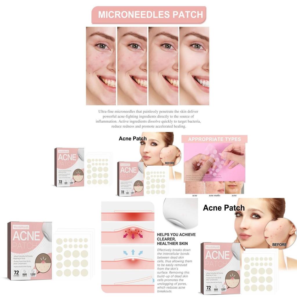 West Month Acne Patch Gentle Repair Invisible Breathable Skin Smoothing 72pcs