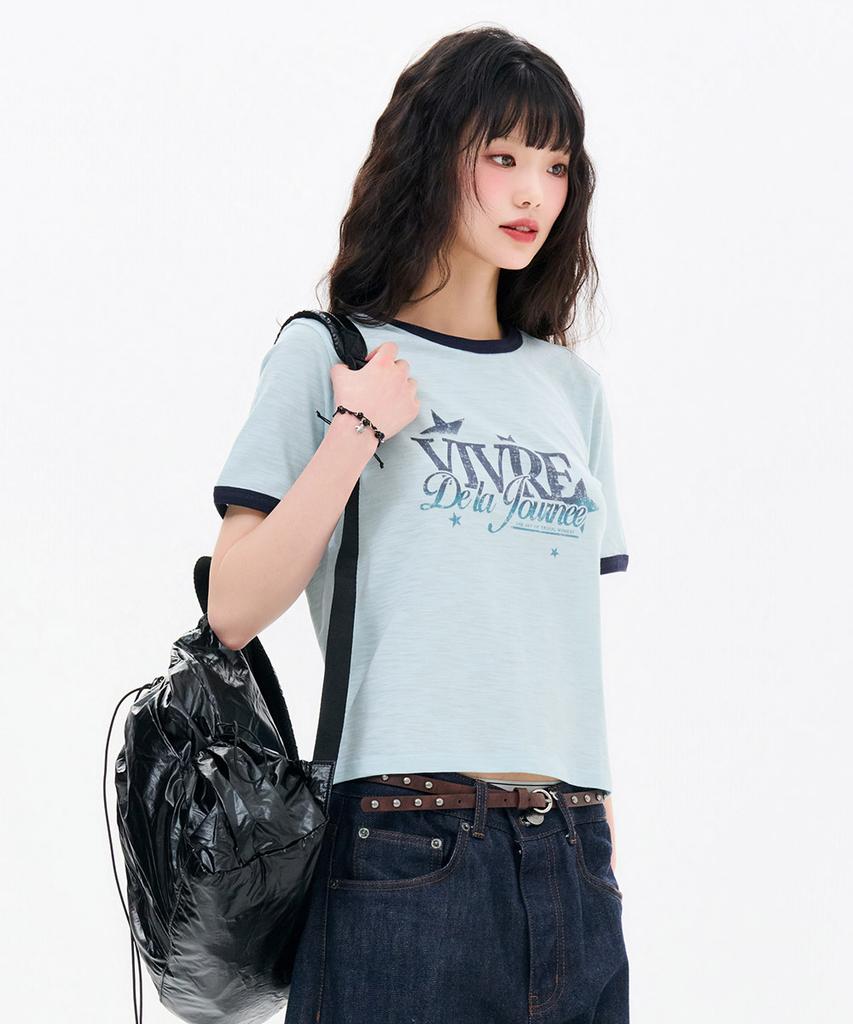 CHASECULT Women'S Slub Ringer Short Sleeve T-Shirt-Fbrg5892D0S