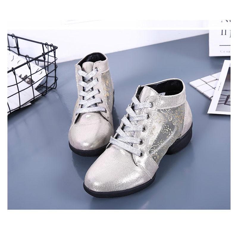 Atmungsaktives Mesh Gummi Sohle Latein Tanzschuhe Weiche Sohle Damen Erwachsene Gesellschaftstanzschuhe