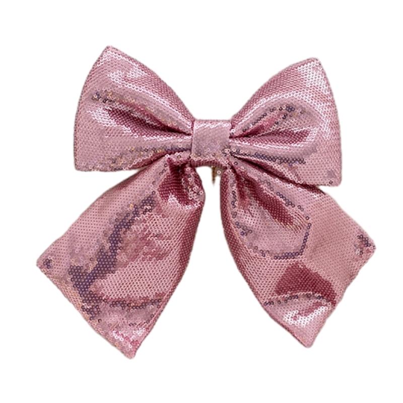 

Великі стрічки Банти Ялинкові прикраси ручної роботи Подарунок на день народження Барвисті паєтки Тканинний бантик Аксесуари для вечірок S рожевий