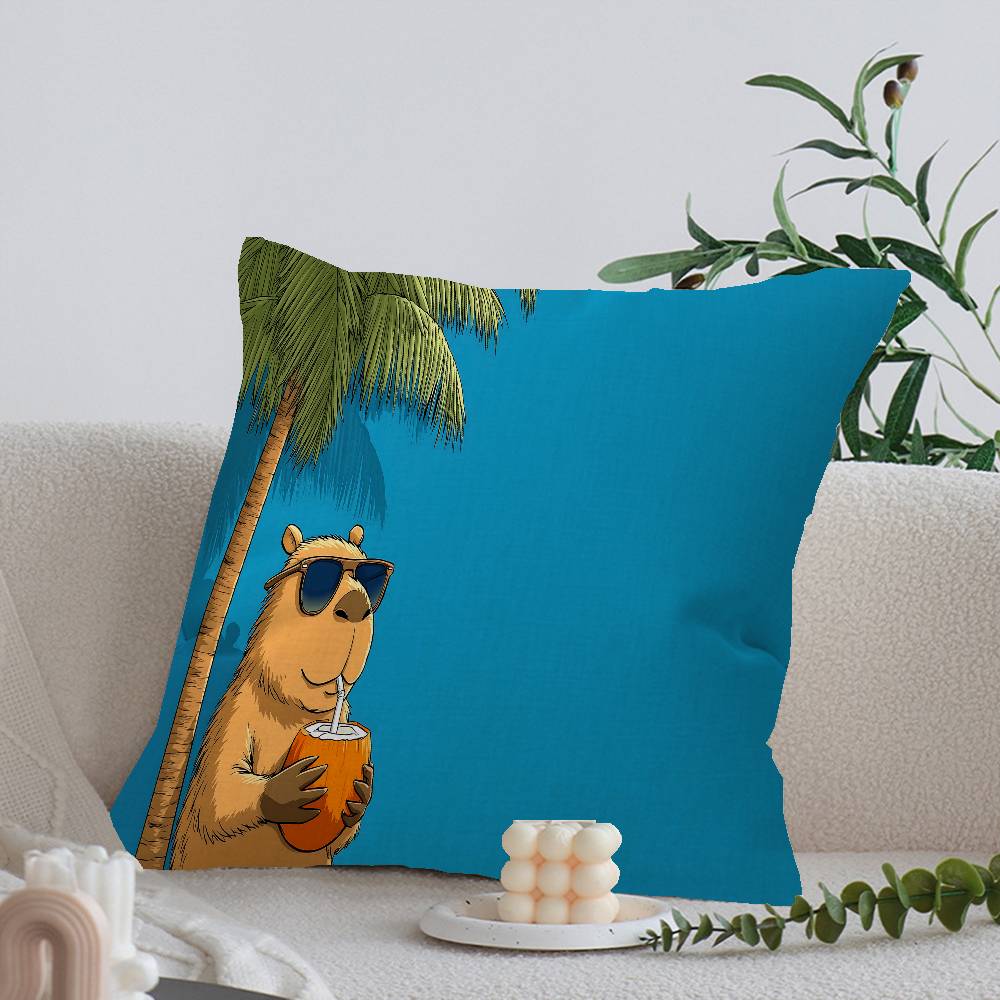 Cute Capybara Pillow Anime Pillow Sofa Bed Head Pillow Cover Cushion Cover 45x45 cm Fashion