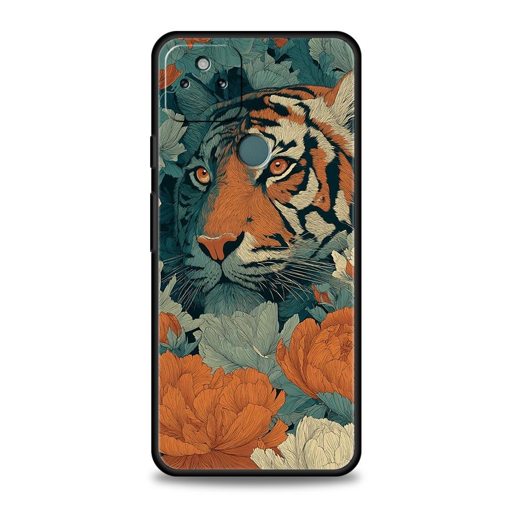 Phone Case Cover for Google Pixel 10 9 8 7 6 7A 6A Pro Shockproof Soft TPU 10 9 Pro XL Shell Capas Fundas Cartoon Tiger Pattern