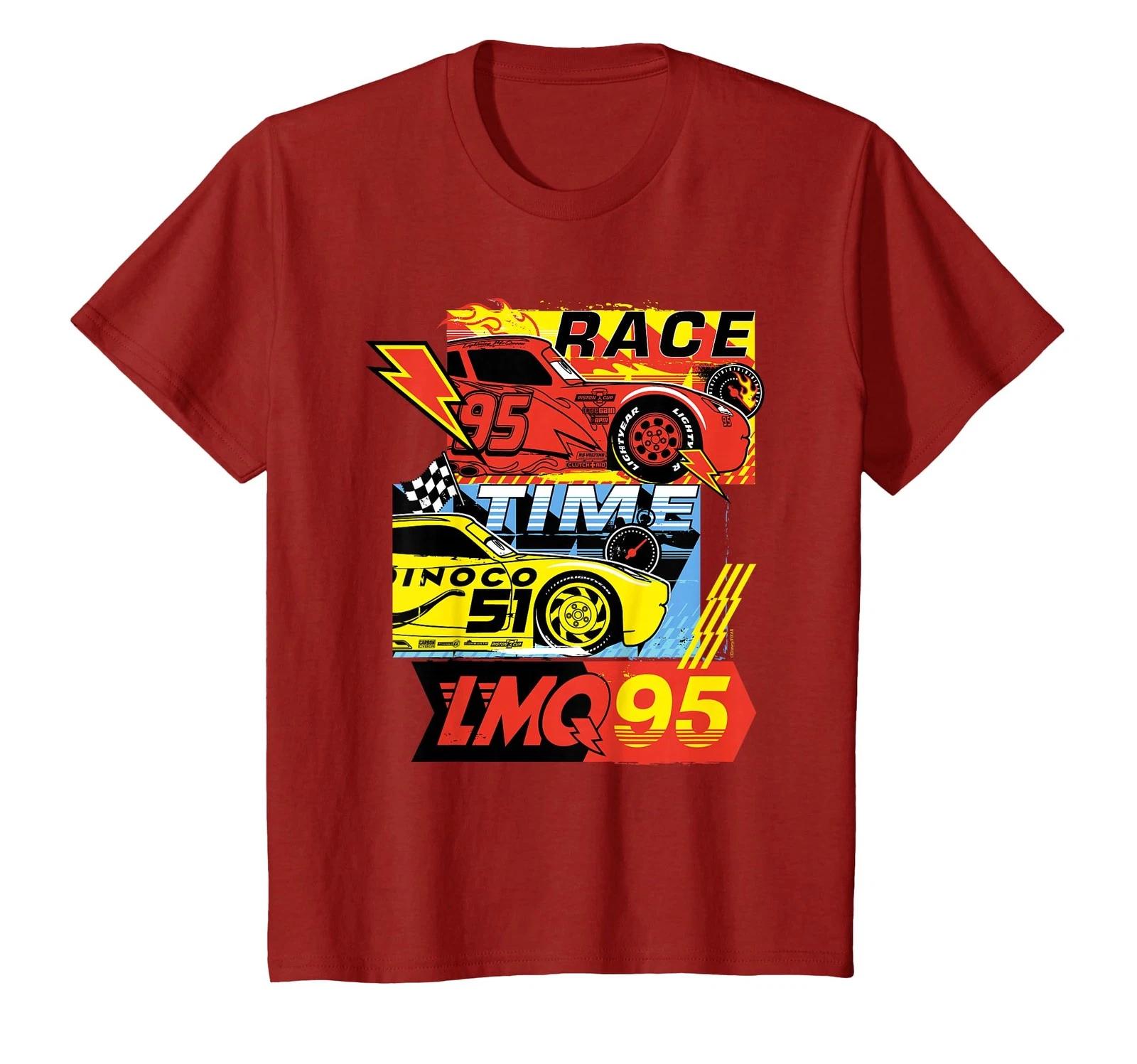 Disney And Pixar S Cars Race Time Lightning Mcqueen Racing T-Shirt_ 3XL