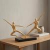 Abstract Human Figure Sculpture Textured Finish Cast Iron Sculpture Display Statue Minimalist Figurine Decorative