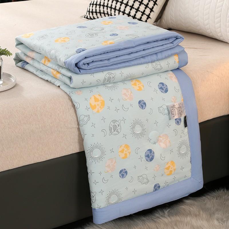 Summer Washed Cotton Quilt Air Conditioning Comforter Soft Breathable Blanket Thin Leaf Print Bedspread Home Textiles